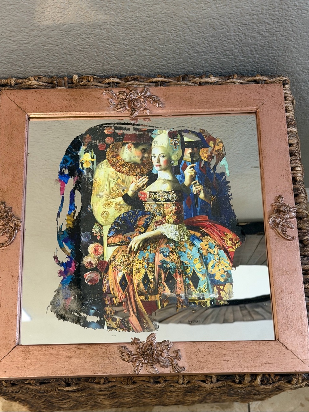 Dance or Commedia dell'arte by Russian Artist Olga Suvorova Hand Crafted Mirro